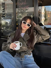 Morrocci™ Elegant Woolen Women’s Jacket – Loose Fit Turn-Down Collar Overcoat