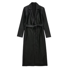Morrocci™ Long Oversized Leather Trench Coat for Women